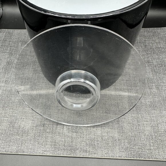 Vtg Mid Century MCM Ice Bucket Black Vinyl Clear Lucite Lid Barware Shelton Ware - Picture 14 of 14